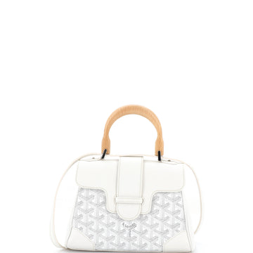 Saigon Top Handle Bag Coated Canvas with Leather Mini