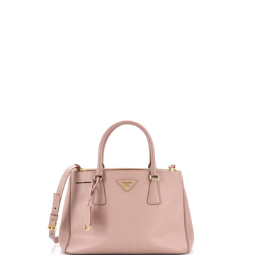 Double Zip Lux Tote Saffiano Leather Small