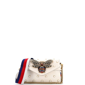Broadway Pearly Bee Shoulder Bag Embellished Leather Mini