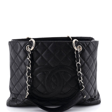 Grand Shopping Tote Quilted Caviar