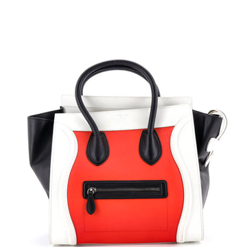 Tricolor Luggage Bag Leather Mini
