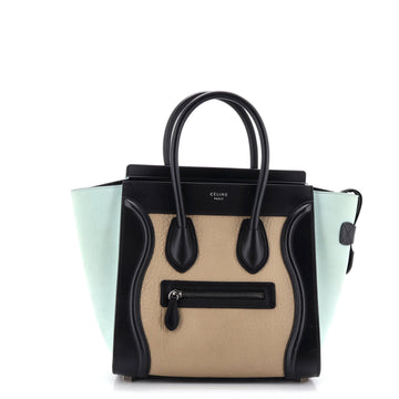 Tricolor Luggage Bag Leather Micro