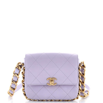 Framing Chain Flap Bag Quilted Calfskin Small