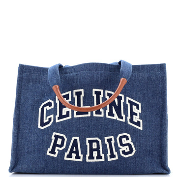 Cabas Thais Tote Denim with Applique Large
