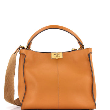 Peekaboo X-Lite Bag Leather with Shearling Interior Medium