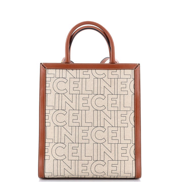Vertical Cabas Tote Printed Canvas and Leather Small