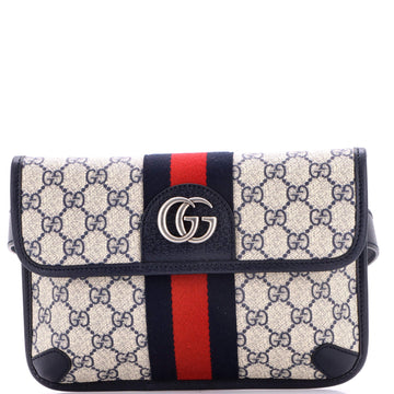 Ophidia Flap Belt Bag GG Coated Canvas with Leather