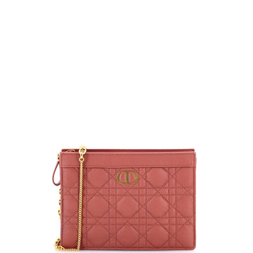 Caro Clutch with Chain Cannage Quilt Calfskin Small