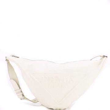 Triangle Logo Zip Messenger Leather Large