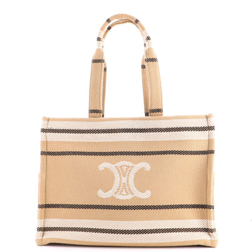 Cabas Thais Tote Triomphe Striped Jacquard Textile Large