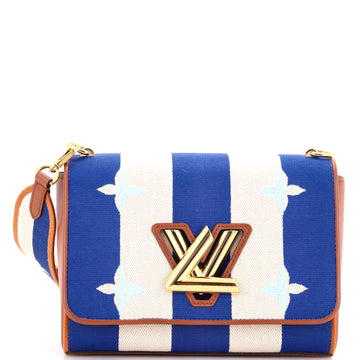 Twist Handbag Limited Edition Embroidered Stripe Canvas MM