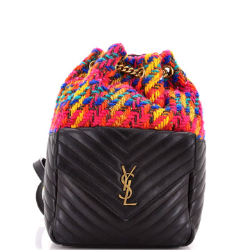 Joe Backpack Matelasse Chevron Leather with Tweed