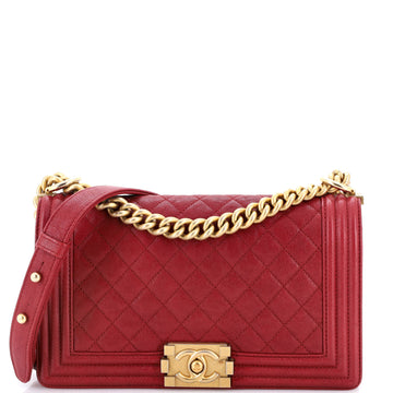 Boy Flap Bag Quilted Caviar Old Medium