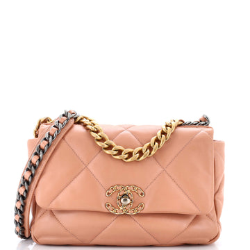 19 Flap Bag Quilted Leather Medium