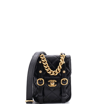 City School Flap Messenger Bag Quilted Aged Calfskin Mini