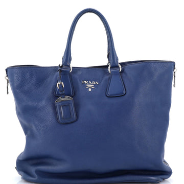 Side Zip Convertible Tote Vitello Daino Medium