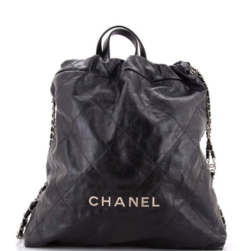 22 Chain Backpack Quilted Calfskin Large
