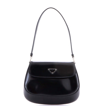 Cleo Flap Shoulder Bag Spazzolato Leather Small