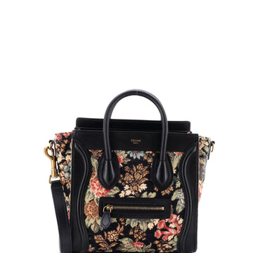 Luggage Bag Printed Jacquard and Leather Nano