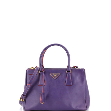 Double Zip Lux Tote Saffiano Leather Small