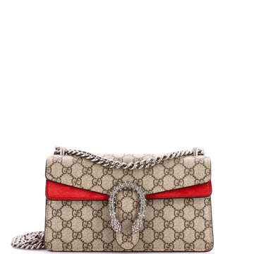 Dionysus Bag GG Coated Canvas with Crystal Embellished Metal Small
