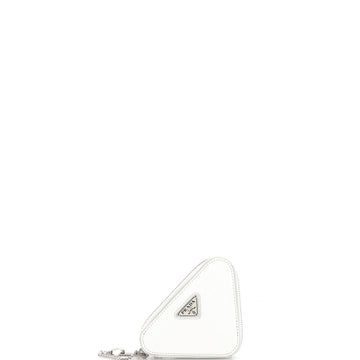 Triangle Pouch Bag with Chain Brushed Leather Mini