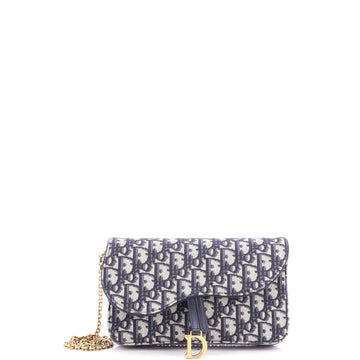 Saddle Pouch Wallet on Chain Oblique Canvas
