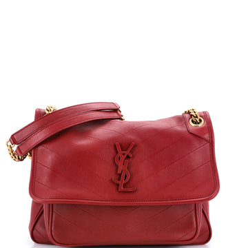 Niki Chain Flap Bag Matelasse Chevron Leather Medium