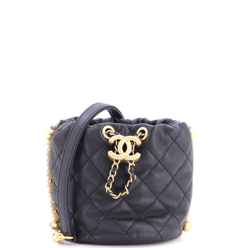 About Pearls Bucket Bag Quilted Calfskin Mini