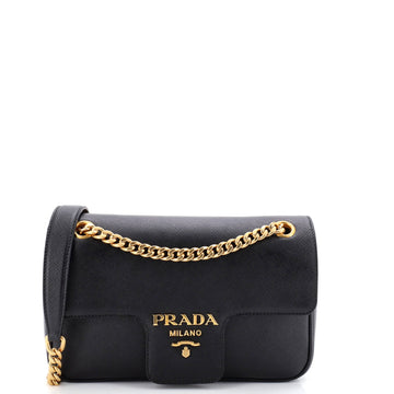 Pattina Flap Shoulder Bag Saffiano Leather Small