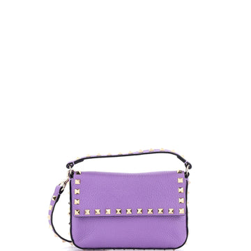 Rockstud Top Handle Crossbody Pouch Leather Mini