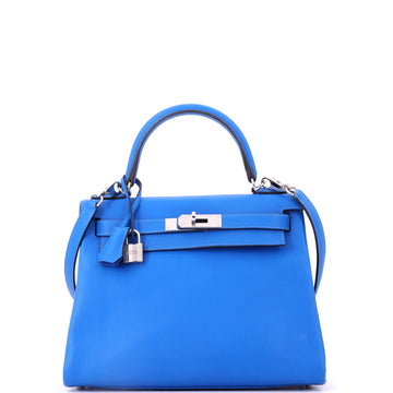 Kelly Handbag Bleu Hydra Evercolor with Palladium Hardware 28
