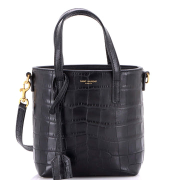 Shopper Tote Crocodile Embossed Leather Mini Toy