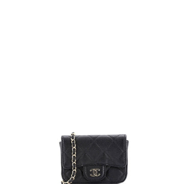 Classic Flap Chain Belt Bag Quilted Caviar Mini