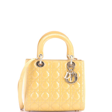 Lady Dior Bag Cannage Quilt Patent Medium