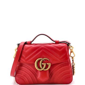 GG Marmont Top Handle Flap Bag Matelasse Leather Mini