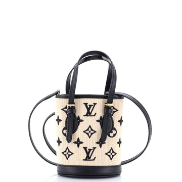 Bucket Bag By The Pool Monogram Raffia Nano