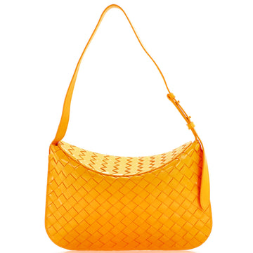 Cradle Fold Over Shoulder Bag Intrecciato Leather