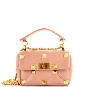 Roman Stud Flap Bag Quilted Leather Medium