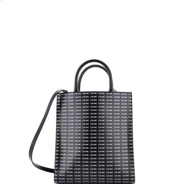 Vertical Cabas Tote All Over Logo Print Leather Small