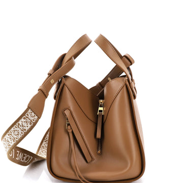 Monochrome Hammock Bag Leather with Logo Jacquard Strap Compact