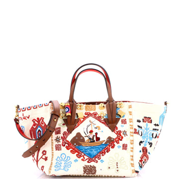 Greekaba Tote Studded Embroidered Canvas Small