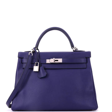 Kelly Handbag Verso Evercolor with Palladium Hardware 32