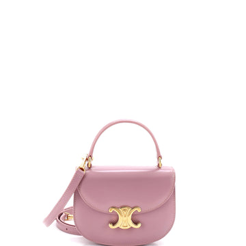 Triomphe Besace Clea Top Handle Flap Bag Leather Mini