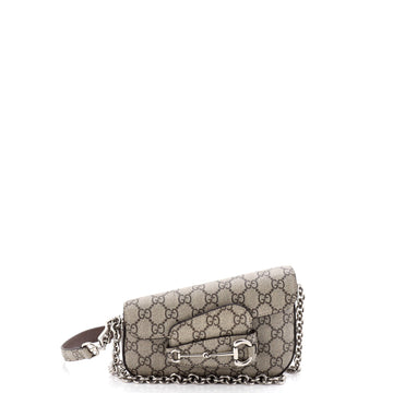 Horsebit 1955 Asymmetric Shoulder Bag GG Coated Canvas Mini