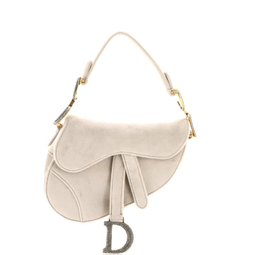 Saddle Handbag Velvet with Crystals Mini