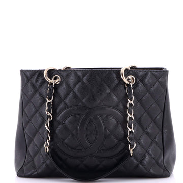 Grand Shopping Tote Quilted Caviar