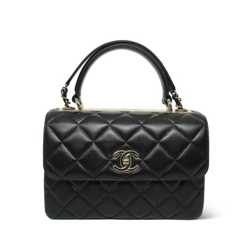 Black leather Quilted Trendy CC Small LGHW