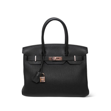 Birkin 30 Noir Veau Togo Rose  C Stamp