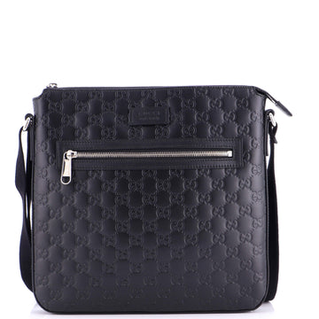 Signature Zip Messenger Bag Guccissima Leather Medium
